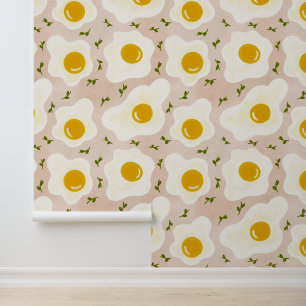 Fried Eggs Pattern Wallpaper