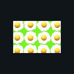 Fried eggs pop art lime green hipster canvas<br><div class="desc">Bright,  funky pop art style design with quirky design of yellow and white fried eggs pattern on a lime / grass green background. Funny and unusual and a bit out there..</div>