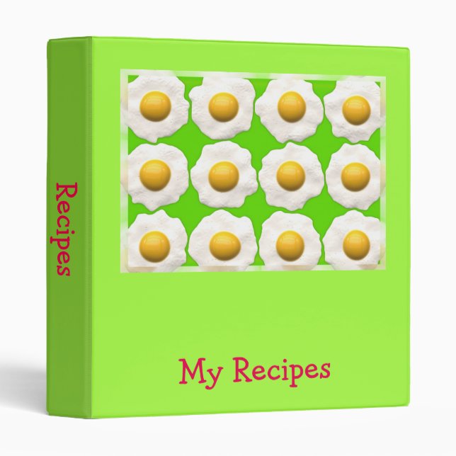 Fried eggs pop art recipe folder binder (Front/Spine)