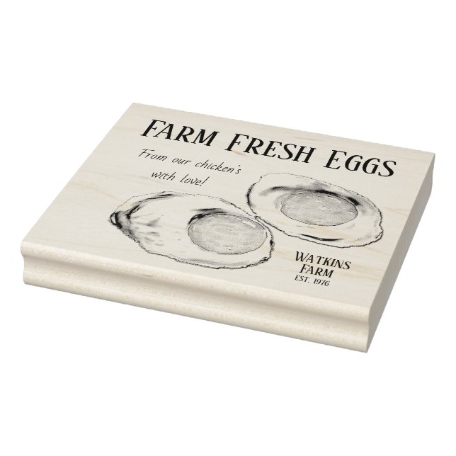 Fried Eggs, Sunny Side, Farm Fresh Eggs Rubber Stamp (Stamp)