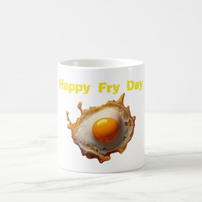 Fried Eggs Sunny side Up Happy Fry Day Coffee Mug (Center)