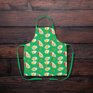 Fried eggs with bell peppers green apron