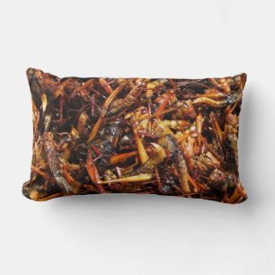 Fried Grasshopper (Takkataen Thot) Asian Food Lumbar Pillow