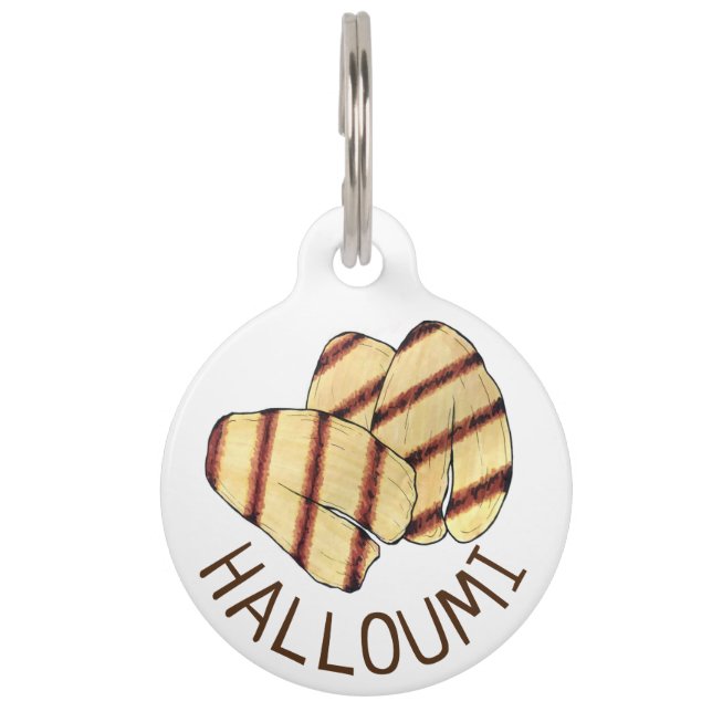 Fried Halloumi Cypriot Haloumi Cheese Food Pet Tag (Front)