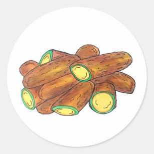 Fried Jalapeño Poppers Green Hot Jalapeno Pepper Classic Round Sticker