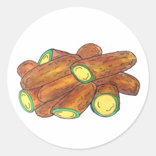 Fried Jalapeño Poppers Green Hot Jalapeno Pepper Classic Round Sticker