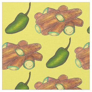 Fried Jalapeño Poppers Green Hot Jalapeno Pepper Fabric