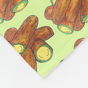 Fried Jalapeño Poppers Green Hot Jalapeno Pepper Fleece Blanket
