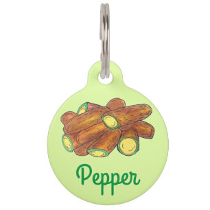 Fried Jalapeño Poppers Green Hot Jalapeno Pepper Pet Tag