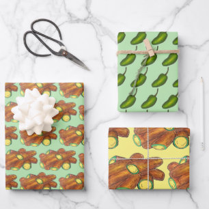 Fried Jalapeño Poppers Green Hot Jalapeno Pepper Wrapping Paper Sheet