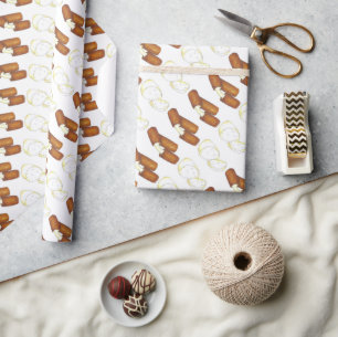 Fried Mozzarella Cheese Sticks Junk Bar Pub Food Wrapping Paper