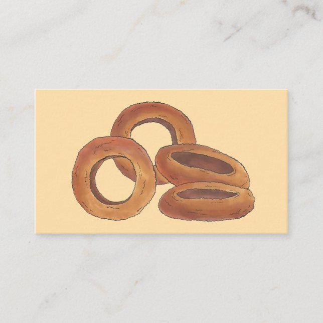 Fried Onion Rings Fast Food Chef Caterer Cook Business Card (Front)