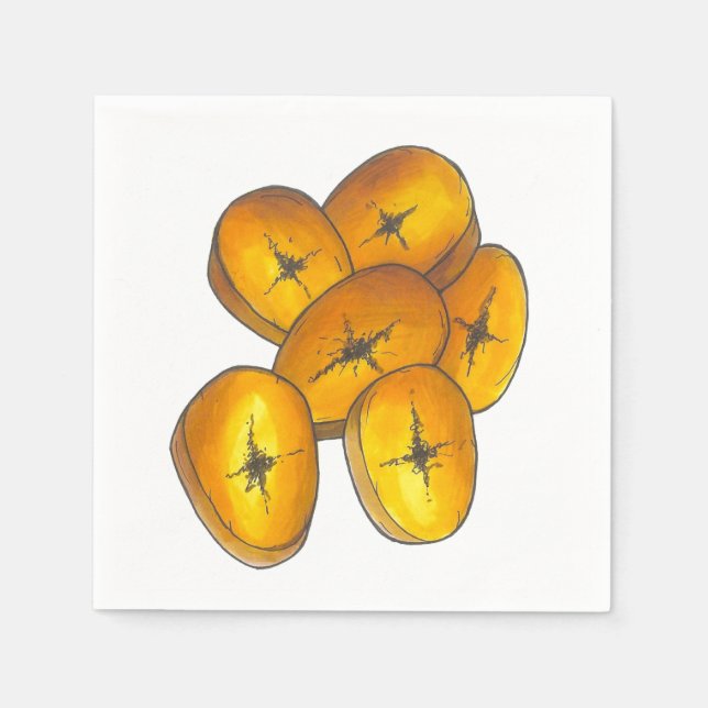 Fried Plantains Cooking Bananas Caribbean Food Napkin (Front)