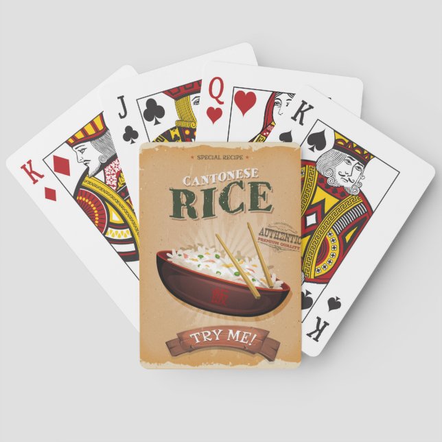 Fried Rice Vintage Ad Playing Cards (Back)