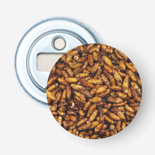 Fried Silk Worms ... Thai Street Food Bottle Opener (Front)