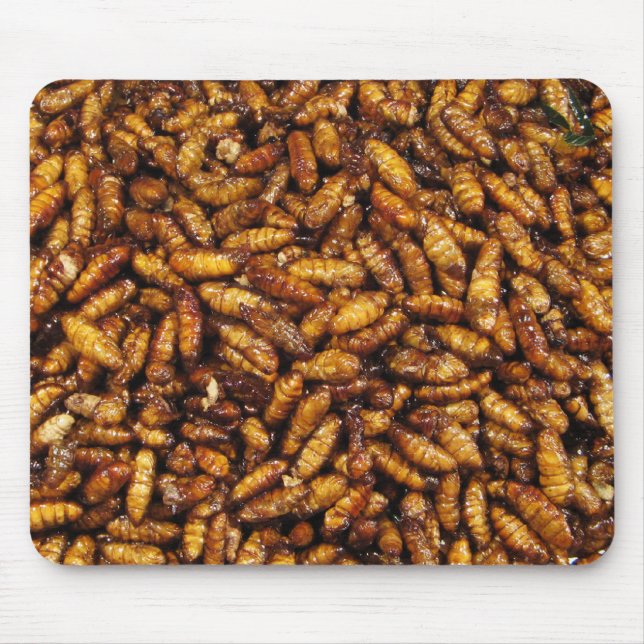 Fried Silk Worms ... Thai Street Food Mouse Pad (Front)