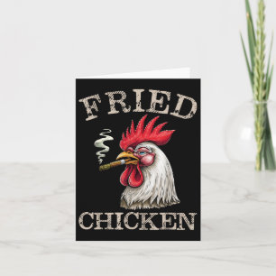 Fried Smoking Chicken Graphic Weed Men Women  Card