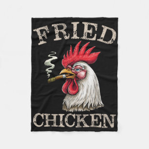 Fried Smoking Chicken Graphic Weed Men Women Fleece Blanket