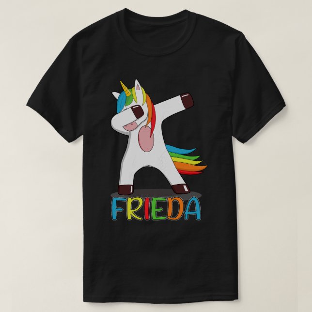 Frieda Name First Name Frieda Colourful Dancing Un T-Shirt (Design Front)