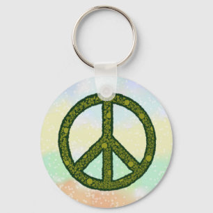 Friedenszeichen grün  keychain