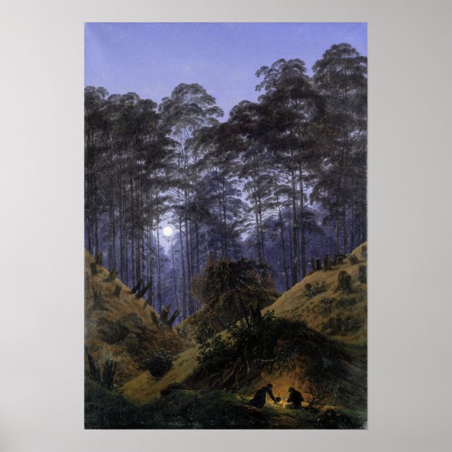 Friedrich - Forest Interior By Moonlight Poster (Front)