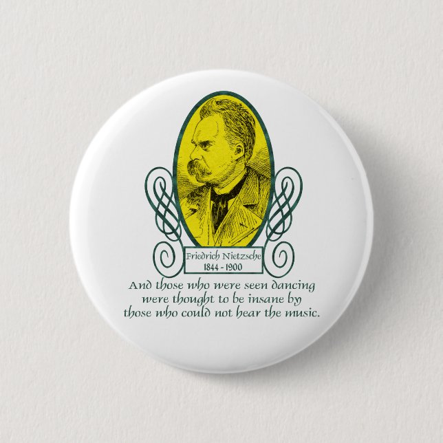 Friedrich Nietzsche 2 Inch Round Button (Front)