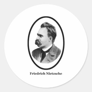 Friedrich Nietzsche Black The MUSEUM Zazzle Gifts Classic Round Sticker