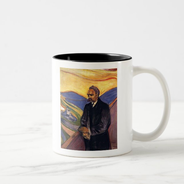 Friedrich Nietzsche Edvard Munch Two-Tone Coffee Mug (Right)