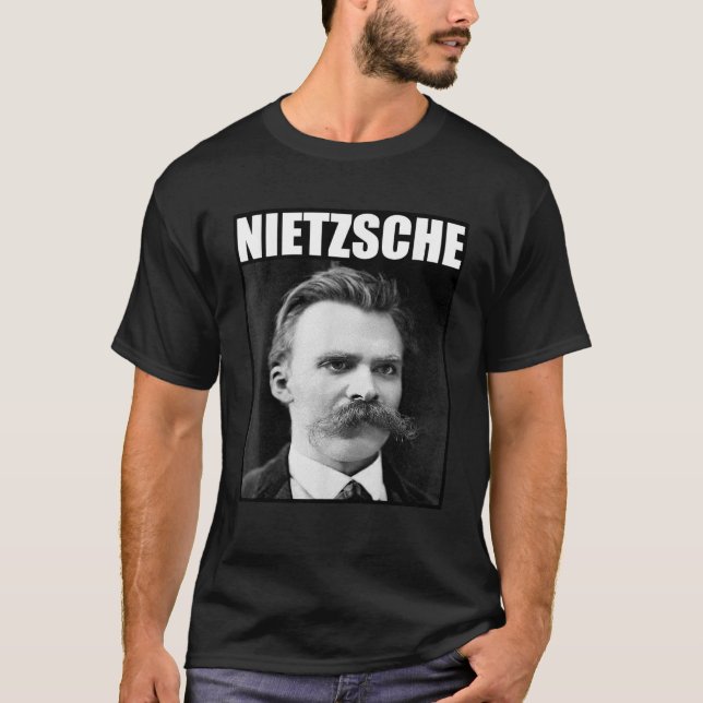 Friedrich Nietzsche Philosopher Portrait T Shirt (Front)