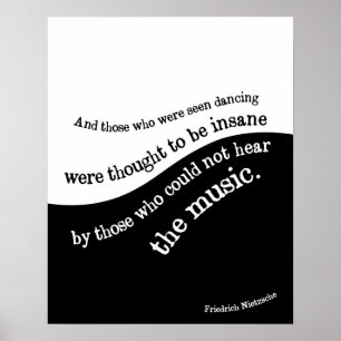 Friedrich Nietzsche poster citation noir et blanc