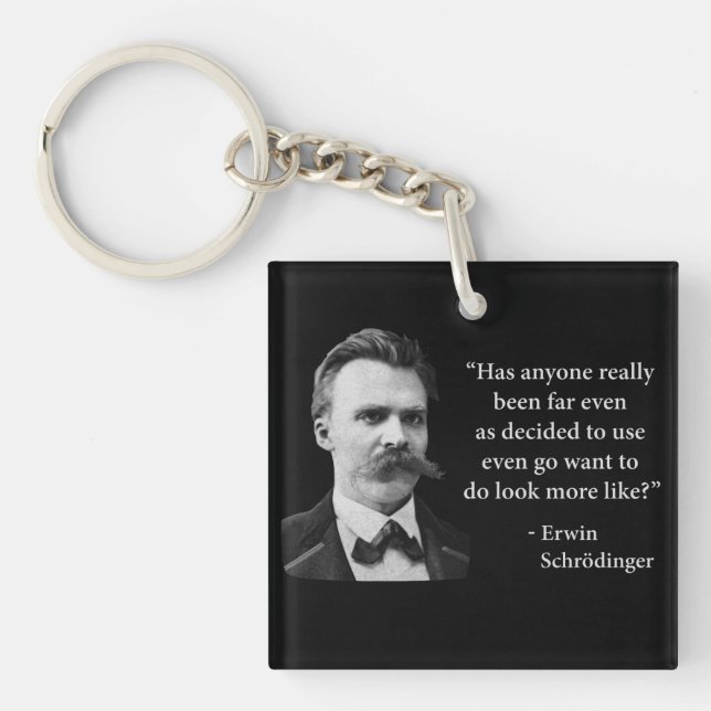 Friedrich Nietzsche Troll Quote Keychain (Front)