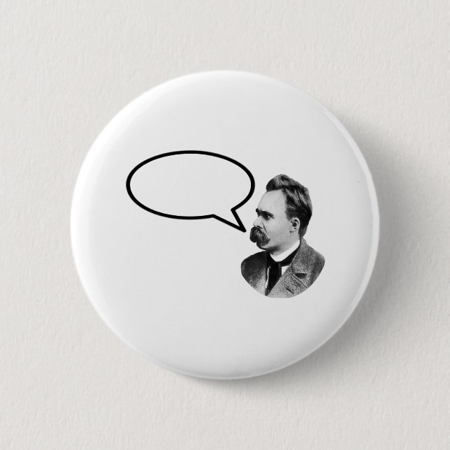 Friedrich Nietzsche Word Bubble Black jGibney 2 Inch Round Button (Front)