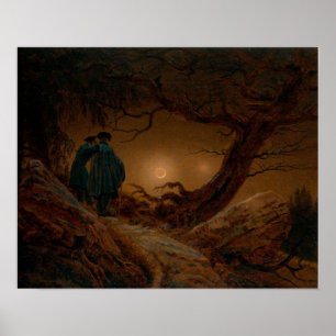 Friedrich - Two Men Contemplating Moon Poster