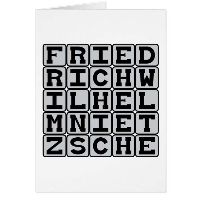 Friedrich Wilhelm Nietzsche, Existentialist (Front)