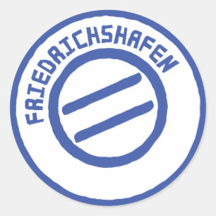 Friedrichshafen post stempel stamp classic round sticker