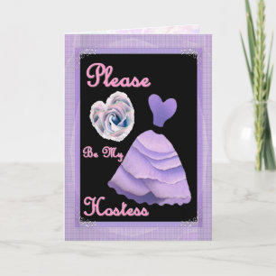 FRIEND -  Be My Hostess PURPLE Dress and Heart Card