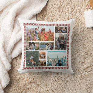 Friend-Bestie Custom Photo Birthday Holiday Gift Throw Pillow