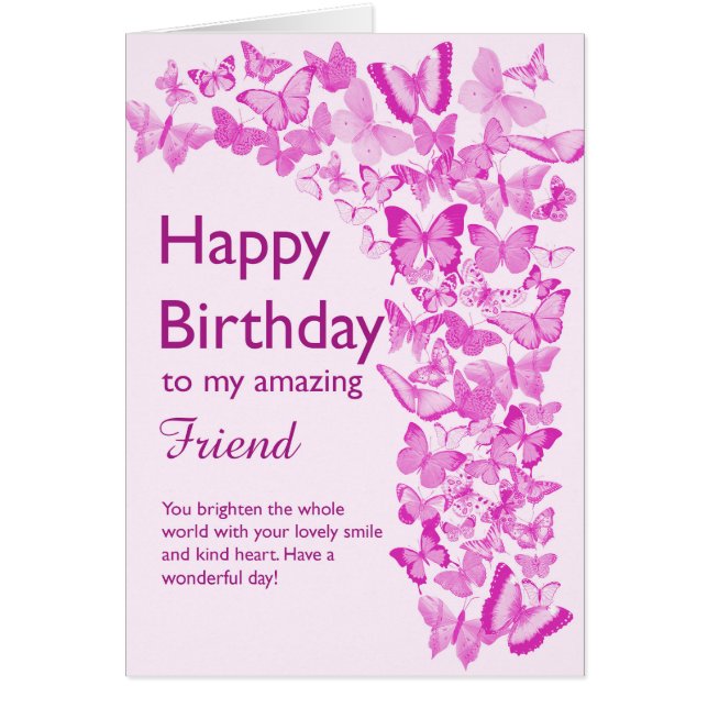 Friend Birthday Butterflies (Front)