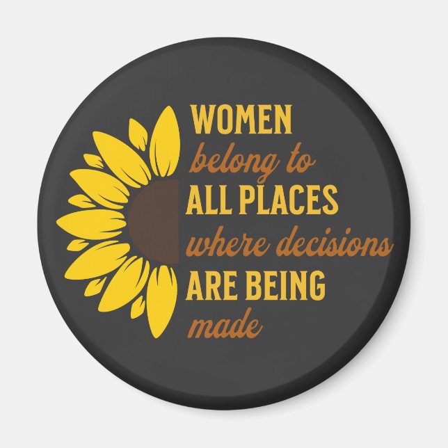 Friend Birthday Gift Feminist Sunflower Keepsake Magnet (Front)