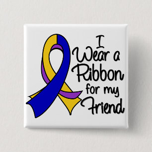 Friend - Bladder Cancer Ribbon 2 Inch Square Button