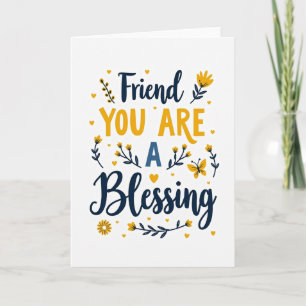Friend Blessing Floral Art Card