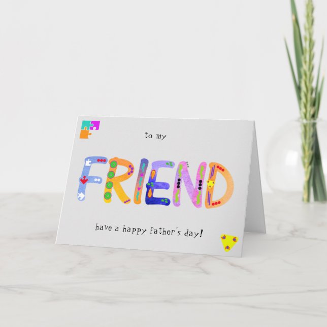 FRIEND Bold Geometric Father's Day greeting Card (Front)