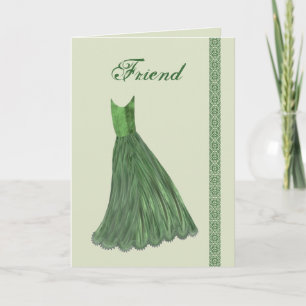 FRIEND Bridesmaid Customizable FOREST GREEN Gown Invitation