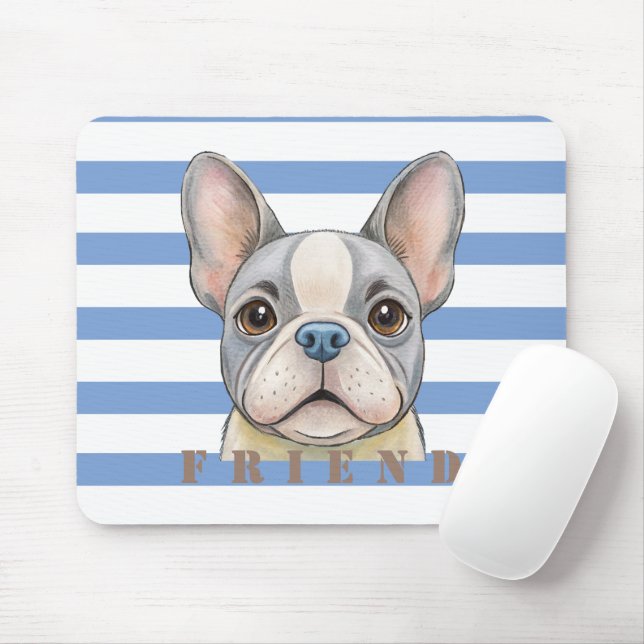 Friend Bulldog Mouse Pad (With Mouse)