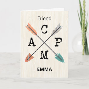 Friend Camp Personalize Name Arrows Card