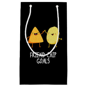 Friend-Chip Goals Funny Chip Pun Dark BG Small Gift Bag