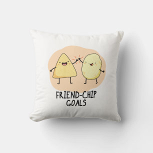 Friend-Chip Goals Funny Chip Pun Throw Pillow