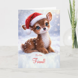 Friend Christmas Happy Holidays Cute Deer  Card
