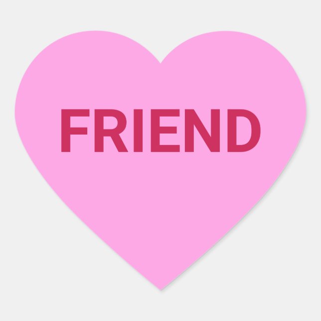 Friend custom message Valentine's Day fun cute Heart Sticker (Front)