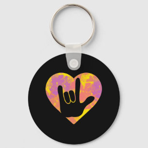 Friend Cute American Sign Language Pride Deaf Awar Keychain